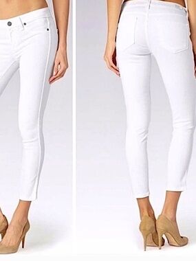 Paige Jeans - VERDUGO CROP FAUX POCKETS-VIVID WHITE Size 23 Pre-Owned
